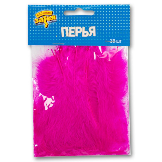 Перья ярко-розовые 10 см декоративные